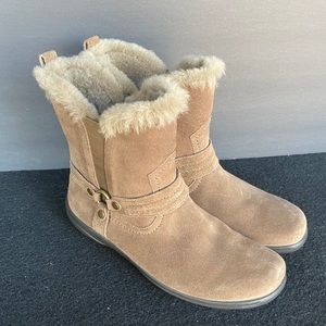 Abeo Zoey Taupe Leather & Sheepskin Boots Sz 10